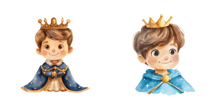 prince watercolor vector illustration