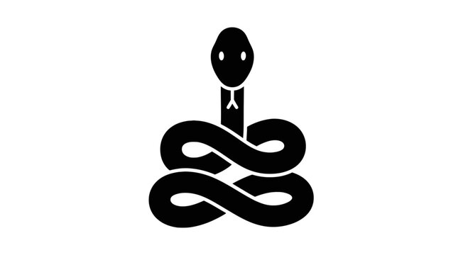 Minimalist black snake serpent icon vector illustration