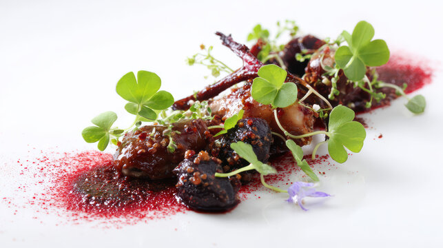 guinea fowl with mole rosa hibiscus and pet companionship