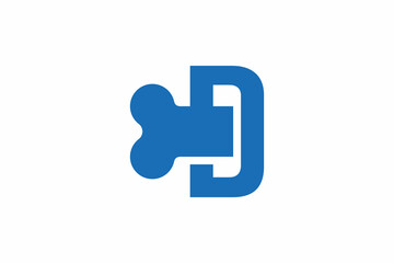Obraz premium Letter D Bone Logo 