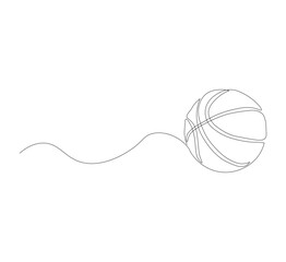 Obraz premium Continuous Single Line Drawing of a Basketball – Minimalist Sports Illustration and Athletic Design