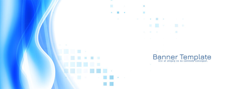 Mosaic pattern modern pixel banner with wave design