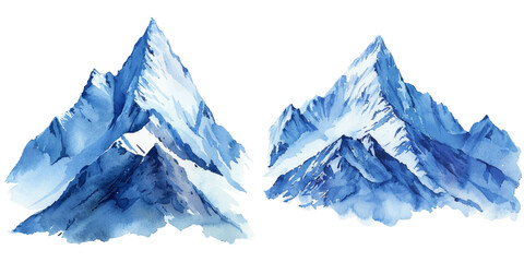 snowy mountain watercolor vector illustration © Dar