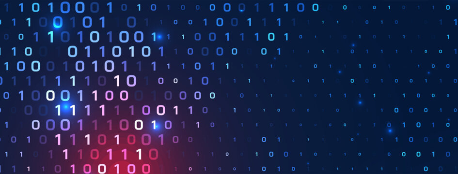 Modern Binary code concept digital virtual technology banner