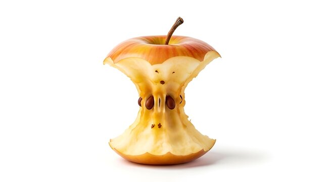 Half Eaten Brown Apple Core.