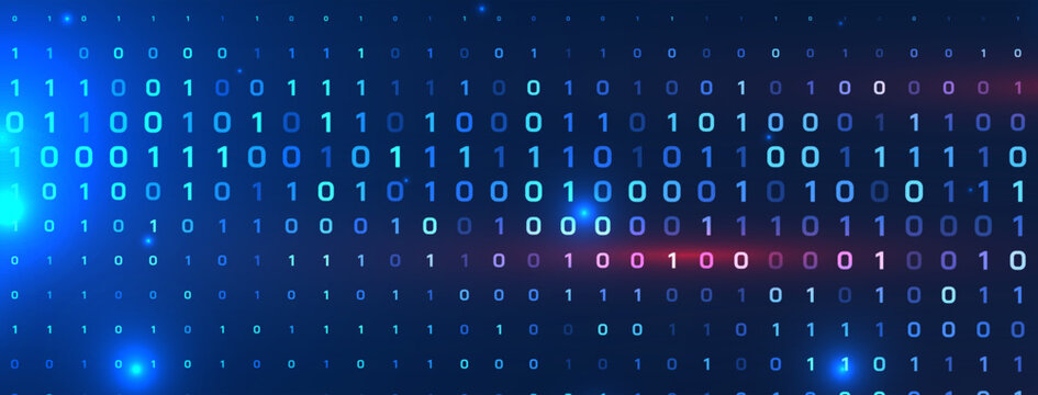 Modern Binary code concept digital banner for programming and coding
