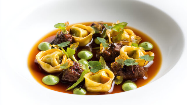 braised oxtail tortellini with beef chianti sauce
