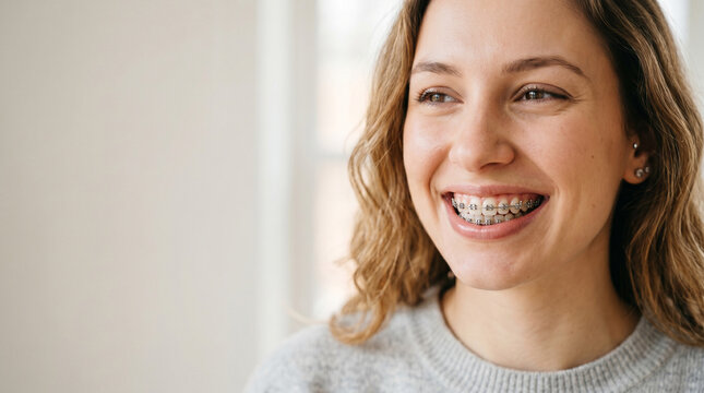 A smile revealing braces.