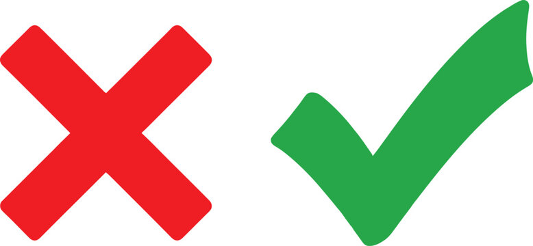 Yes no plus minus vector line icon set round color