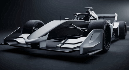 Naklejka premium Sleek Racing Car Front View.