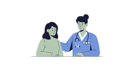 Fototapeta premium Female doctor and patient talking.
