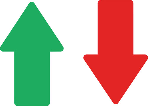 Green up arrow and red down arrow symbols Vector