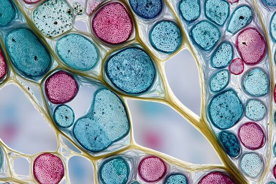 micrograph plant cells of woody dicot stem