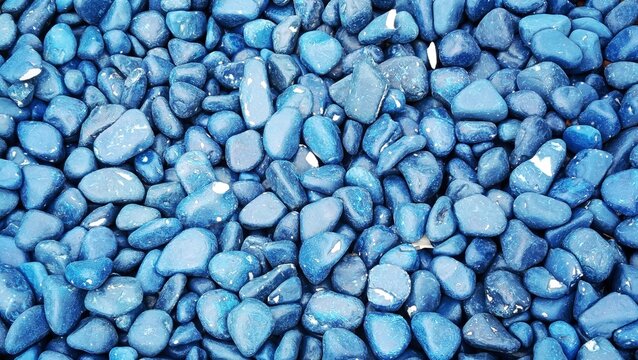Blue Smooth Pebbles Texture