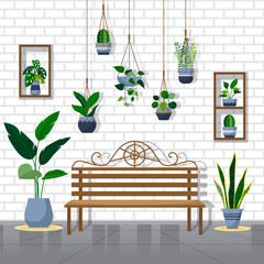 Tropical Houseplant Green Decorative Plant Interior House Illustration © Abubakkar