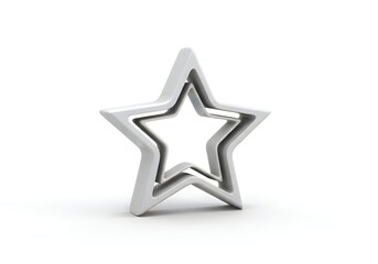 Obraz premium Minimalist 3d star shape design icon isolated on white background