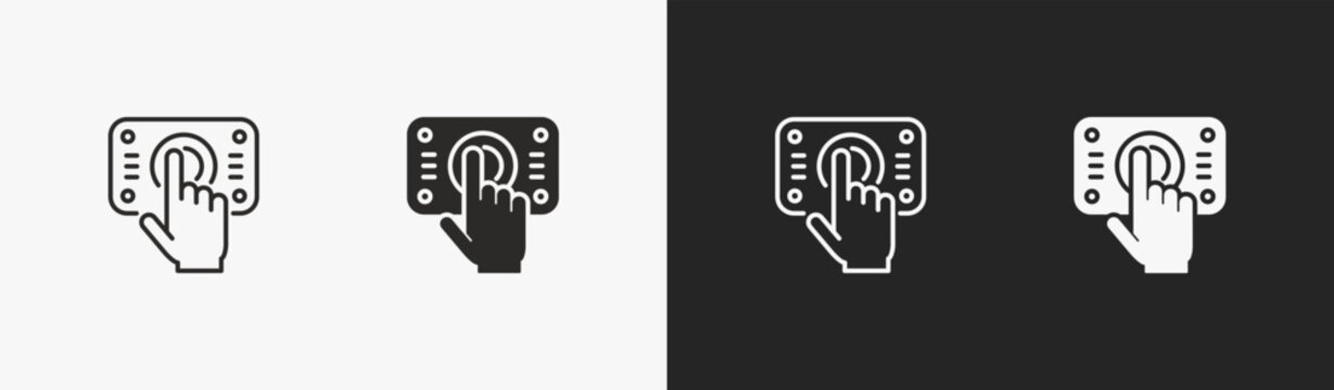 Set of interact icon in black and white collection