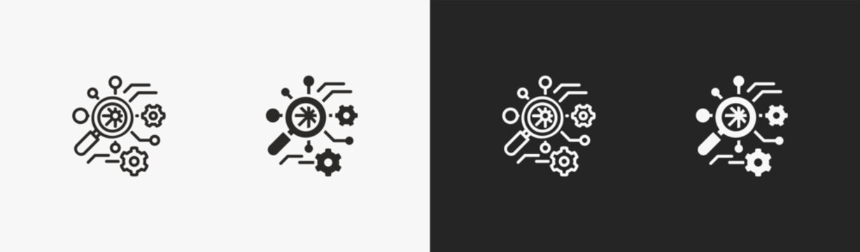 Set of optimize icon in black and white collection