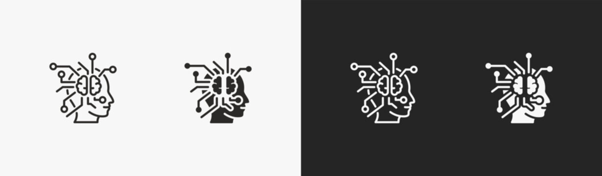 Set of synthesist icon in black and white collection