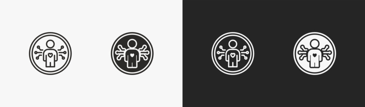 Set of empathist icon in black and white collection