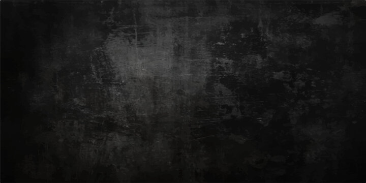 Aged dark grunge wall texture with a rough vintage concrete surface and dirty black stone pattern creating a blank textured backdrop design