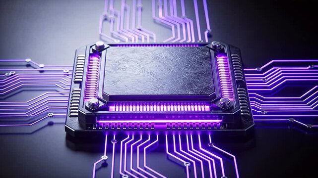 Microchip with glowing circuitry