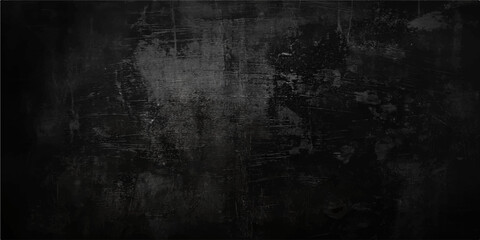Obraz premium Dark aged concrete wall with a dirty black stone texture and rough vintage paper pattern creates a blank antique gray grunge background