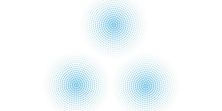 Light BLUE vector illustration which consist of circles. Dotted gradient design for your business. Creative geometric background in halftone style with colored spots.