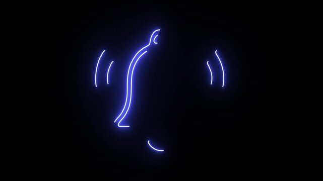 digital system notification blue bell futuristic blue neon alert icons with loop