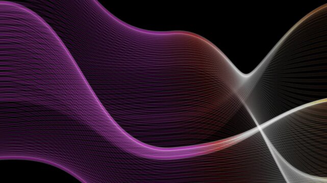 Abstract gradient soft wave. Colorful gradient particle flowing motion on dark background, glowing digital blue white gradient color on a black background