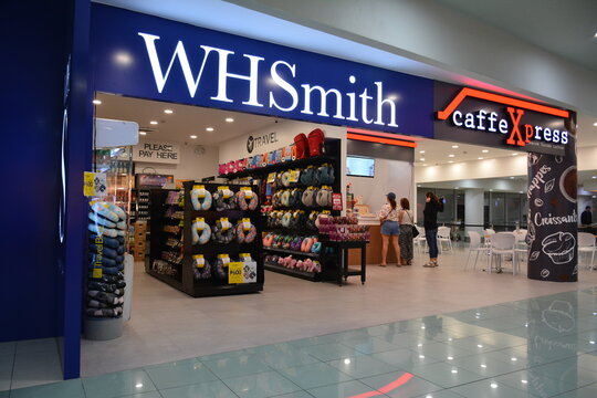 WHSmith travel store facade at Ninoy Aquino International Airport Terminal 3 in Pasay, Philippines