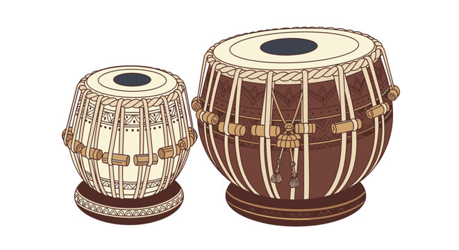 Traditional Indian tabla drums illustration