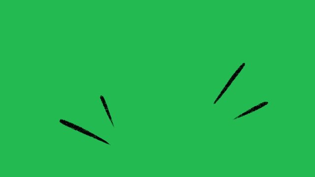 Hand-Drawn Emphasis Action Lines | 2D Animated Motion Accents on green screen | Playful Doodle Speed Lines hand drawn animation 