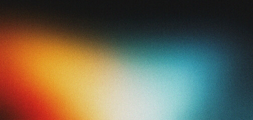 Dark Black Teal Orange Grainy Gradient Background with Colorful Corner Blend Effect © Talha