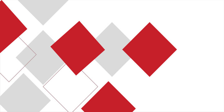 White background with abstract red grey square decoration. Vector illustration for modern presentation background, brochure design, business card background, website slider, landing page