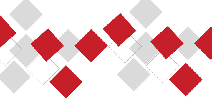 White background with abstract red grey square decoration. Vector illustration for modern presentation background, brochure design, business card background, website slider, landing page