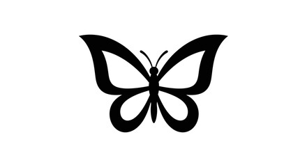 Obraz premium Black Butterfly Silhouette Icon Graphic.