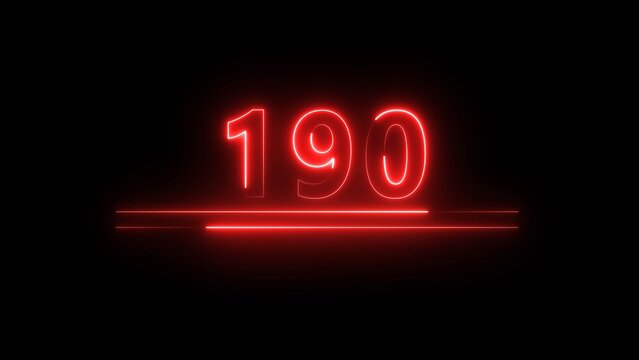 Neon counter number text illustration. Business growth neon number.