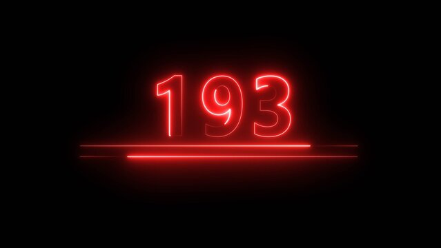 Neon counter number text illustration. Business growth neon number.