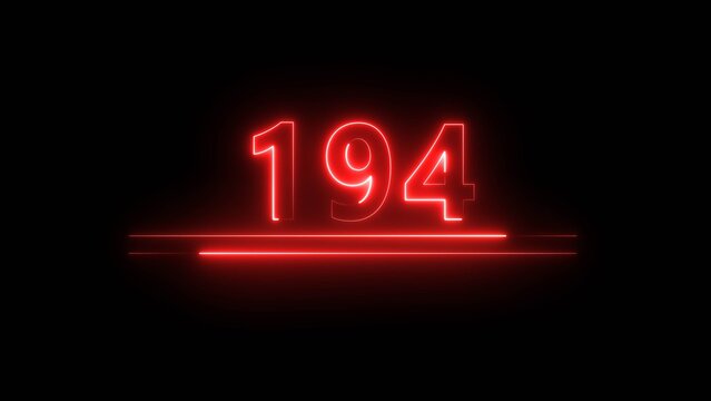 Neon counter number text illustration. Business growth neon number.
