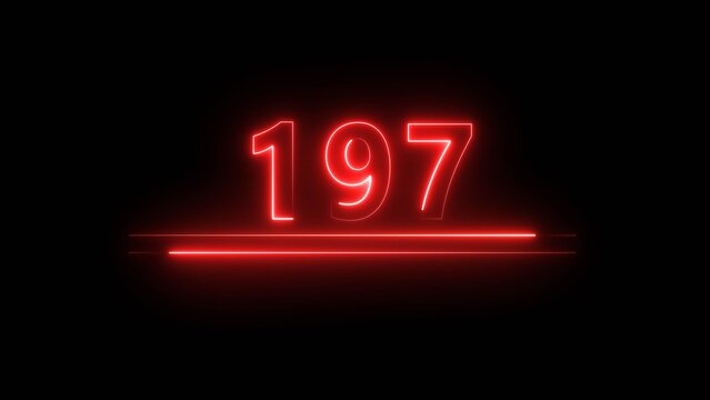 Neon counter number text illustration. Business growth neon number.