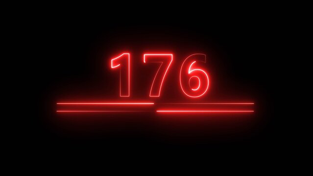 Neon counter number text illustration. Business growth neon number.