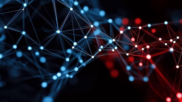 Abstract network of connected dots