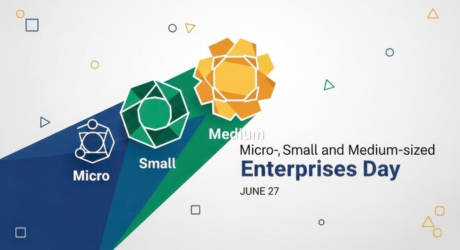Micro, small, medium enterprises day celebration infographic icons