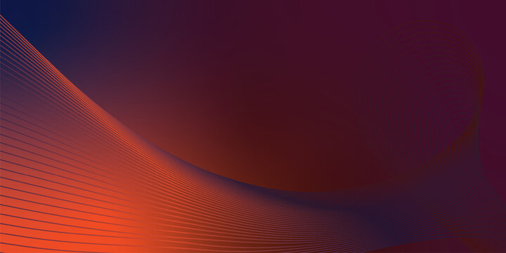 Luminous navy blue, maroon and orange wave forms drifting across a dark shadowed backdrop with faint sparkles, sleek futuristic vector style.