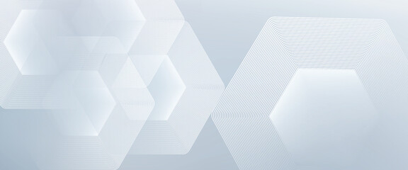 Obraz premium Abstract hexagon lines on gray background. Geometric stripe line art