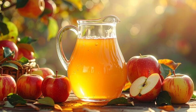 Apfelsaft in einem Krug