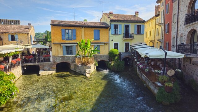 Aerial View of Borghetto sul Mincio