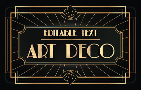luxury vintage frame art deco style font editable text