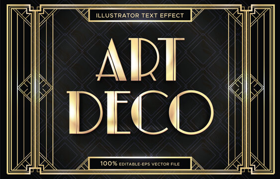 luxury vintage frame art deco style font editable text